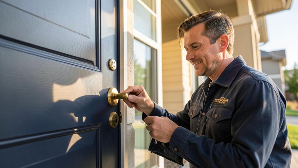Denver Locksmith technician performing a house lock re-key in Denver, NC